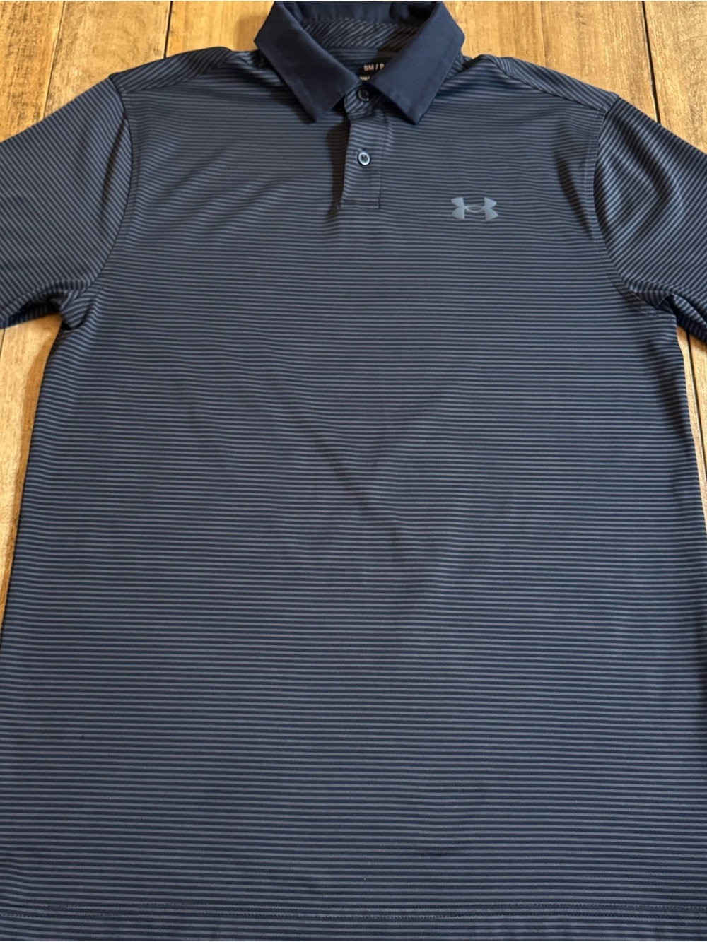 Under Armour Performance Polo Shirt Men’s Small Black Striped Loose Fit